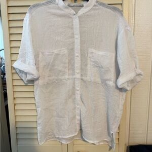 Linen short sleeve Button Down